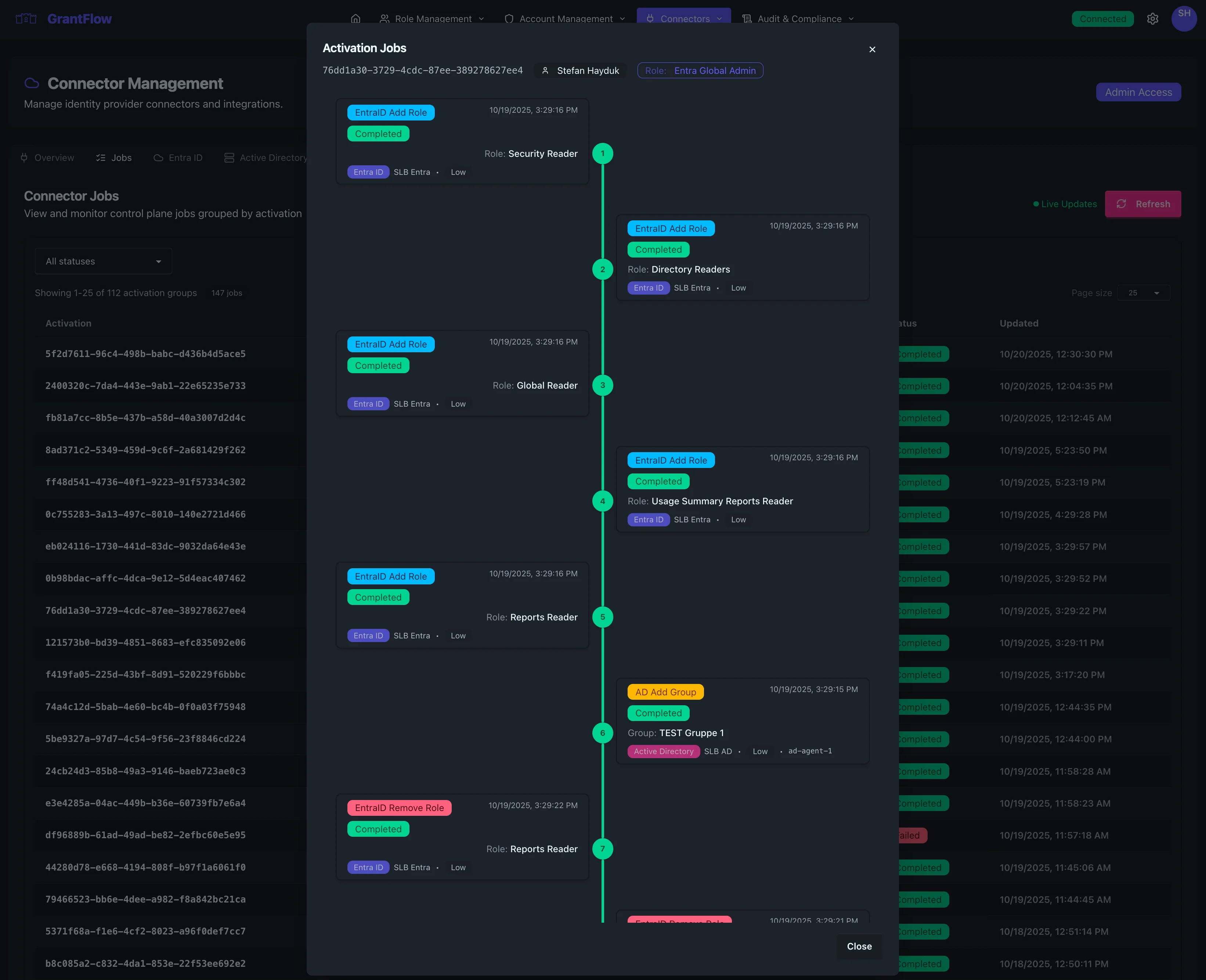 Job Execution History Modal